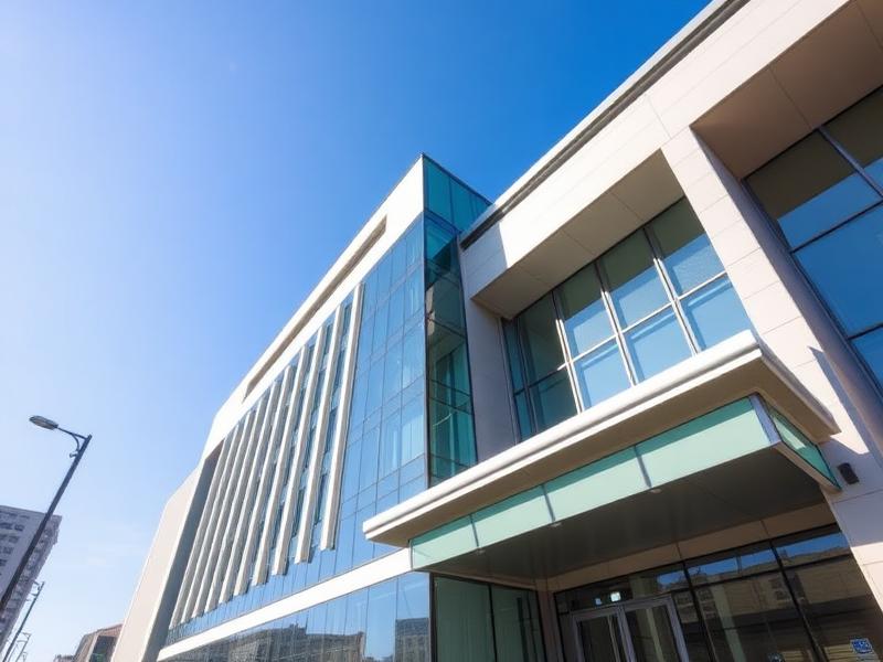 Edificio gubernamental moderno con arquitectura contemporánea